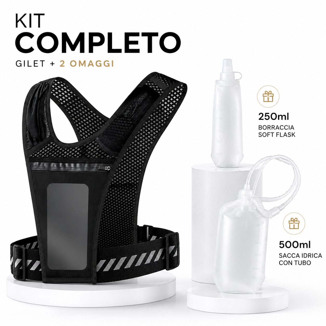 Gilet da Corsa Riflettente con Tasca Impermeabile